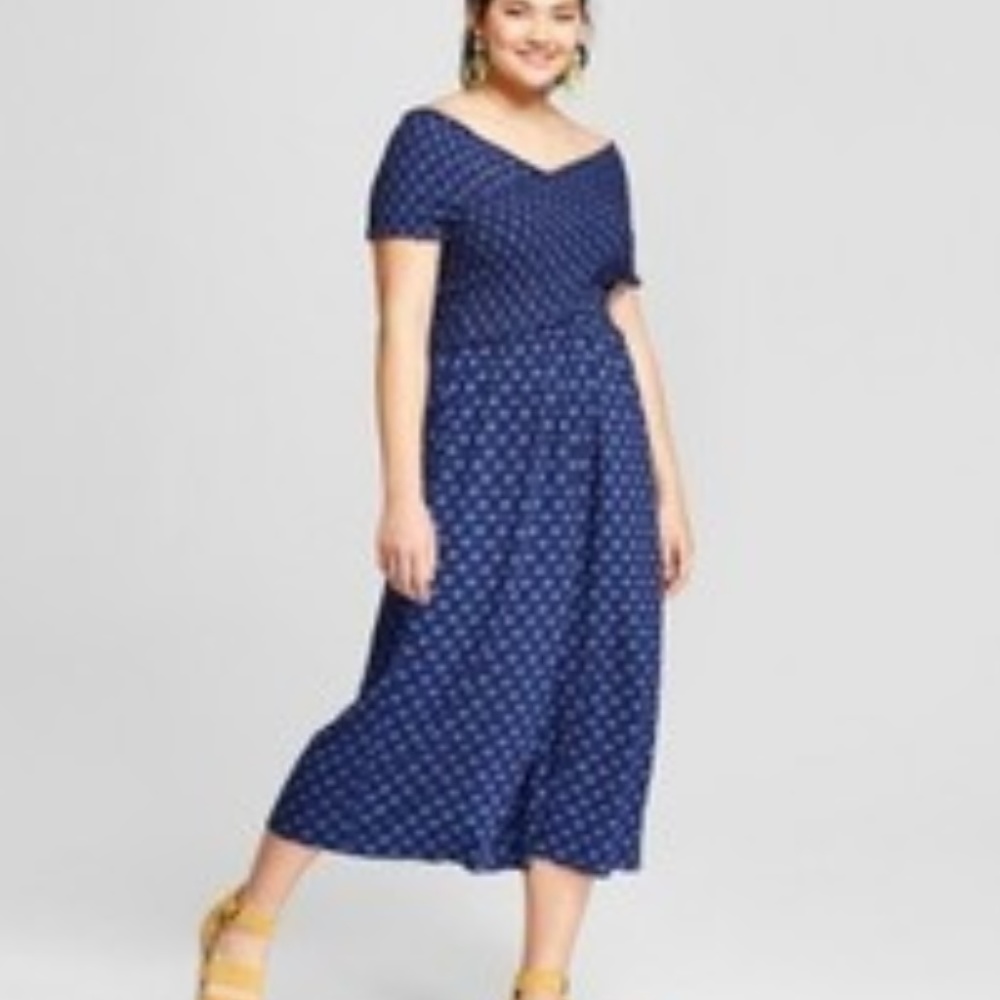 Women's Plus Size Printed Smock Jumpsuit - Xhilara